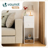 Lot de 2 Table de chevet d’appoint avec tiroir et compartiment 25x30x66cm blanc - VOUNOT FR