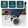 Chariot de courses 2 roues pliable 59L bleu marine - VOUNOT FR