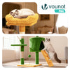 Arbre a chat 112cm multi niveaux Griffoir et niche Vert Orange - VOUNOT FR