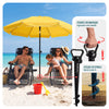 Parasol de jardin 2m avec ancrage sol et sac de transport Jaune - VOUNOT FR