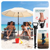 Parasol de jardin 2m avec ancrage sol et sac de transport Beige - VOUNOT FR