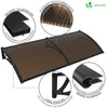 Auvent de porte marquise 200x80 cm transparent en Polycarbonate anti UV Marron - VOUNOT FR