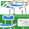 Chaise de douche avec dossier ergonomique a hauteur reglable en aluminum HDPE bleu - VOUNOT FR