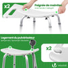 Siege de douche ergonomique a hauteur reglable en Aluminum HDPE blanc - VOUNOT FR