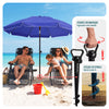 Parasol de jardin 2m avec ancrage sol et sac de transport Bleu - VOUNOT FR