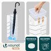 Porte-parapluies Metal avec bac de recuperation eau et 4 Crochets Motif Diagonal 15.5 x 15.5 x 43.5 cm blanc - VOUNOT FR