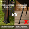 Brasero exterieur en metal avec grille, pare-etincelles tisonnier diametre 81cm noir