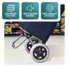 Chariot de courses 2 roues pliable 59L bleu marine