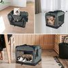 Sac transport pliable chien chat caisse cage portable 50x35x36cm gris - VOUNOT FR
