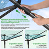 Etendoir a Linge Exterieur Rotatif avec housse de protection et Surface etendage 50m Gris - VOUNOT FR