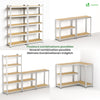 Lot de 2 Étagère Charge Lourde à 5 Niveaux 70x30x150cm - VOUNOT FR