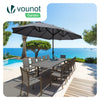 Parasol Jardin Double Aluminium 270 x 460 cm gris - VOUNOT FR