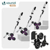 Chariot de course pliable monte escalier aluminium avec crochets noir - VOUNOT FR