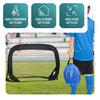 Lot de 2 buts de football 4 en 1 pliable pop up avec cibles 120x80x80cm noir