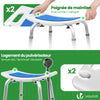 Siege de douche ergonomique a hauteur reglable en Aluminum HDPE bleu - VOUNOT FR