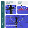 Parasol de jardin 2m avec ancrage sol et sac de transport Bleu - VOUNOT FR