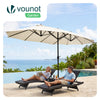 Parasol Jardin Double Aluminium 270 x 460 cm beige - VOUNOT FR