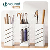 Porte-parapluies Metal avec bac de recuperation eau et 4 Crochets Motif Diagonal 15.5 x 15.5 x 43.5 cm blanc - VOUNOT FR