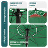 Parasol de jardin 2m avec ancrage sol et sac de transport Vert - VOUNOT FR