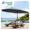 Parasol Jardin Double Aluminium 270 x 460 cm gris - VOUNOT FR