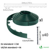 Bordure de jardin PVC flexible 20m avec piquets vert