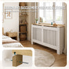 Cache radiateur en MDF avec lattes et etagere 152×19×82 cm Blanc Chêne - VOUNOT FR