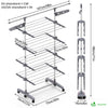 Sechoir a linge inox etendoir robuste ailes pliables 4 niveaux - VOUNOT FR