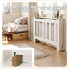 Cache radiateur en MDF avec lattes et etagere 111×19×82 cm Blanc - VOUNOT FR