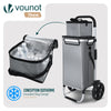 Chariot de course pliable aluminium 2 roues avec sac isotherme gris - VOUNOT FR