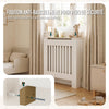 Cache radiateur en MDF avec lattes et etagere 78×19×82 cm Blanc - VOUNOT FR