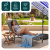 Bain de soleil transat aluminium en textilene 190x62x31cm gris - VOUNOT FR