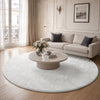 Tapis de salon poils ras doux antiderapant ф200cm uni crème - VOUNOT FR