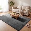 Tapis de salon poils ras doux antiderapant 160x230cm uni anthracite - VOUNOT FR