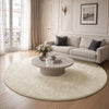 Tapis de salon poils ras doux antiderapant ф200cm uni beige - VOUNOT FR