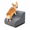 Escalier pour chien et chat en mousse haute densite et housse lavable 40x40x30cm gris - VOUNOT FR