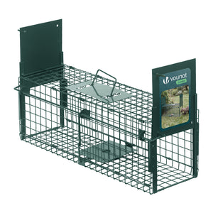 Piege pour animaux vivants cage trappe en metal 60x18x25cm vert - VOUNOT FR