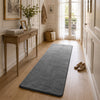 Tapis de salon poils ras doux antiderapant 60x180cm uni anthracite - VOUNOT FR
