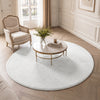 Tapis de salon poils ras doux antiderapant ф160cm uni crème - VOUNOT FR