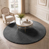 Tapis de salon poils ras doux antiderapant ф160cm uni anthracite - VOUNOT FR