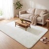 Tapis de salon poils ras doux antiderapant 160x230cm uni crème - VOUNOT FR