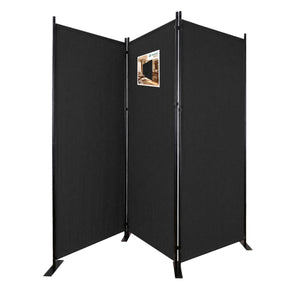 Paravent interieur separateur 3 panneaux autoportant pliable 262 x 30 x 173 cm Anthracite