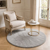 Tapis de salon poils ras doux antiderapant ф120cm uni gris - VOUNOT FR