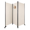 Paravent interieur separateur avec roue 3 panneaux autoportant pliable 262 x 30 x 180 cm Beige - VOUNOT FR