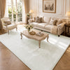 Tapis de salon poils ras doux antiderapant 200x300cm uni crème - VOUNOT FR