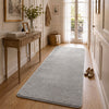 Tapis de salon poils ras doux antiderapant 80x200cm uni gris - VOUNOT FR