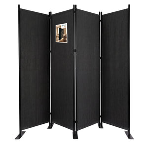 Paravent interieur separateur 4 panneaux autoportant pliable 228 x 30 x 164 cm Anthracite - VOUNOT FR