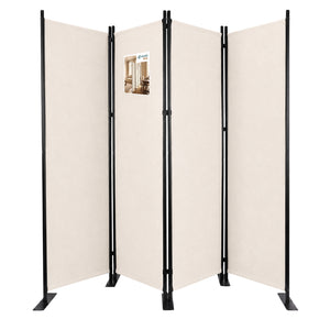 Paravent interieur separateur 4 panneaux autoportant pliable 228 x 30 x 164 cm Beige - VOUNOT FR