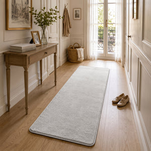 Tapis de salon poils ras doux antiderapant 60x180cm uni gris - VOUNOT FR