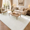 Tapis de salon poils ras doux antiderapant 240x340cm uni crème - VOUNOT FR