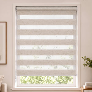 Store enrouleur jour nuit double 100x150cm Lin - VOUNOT FR